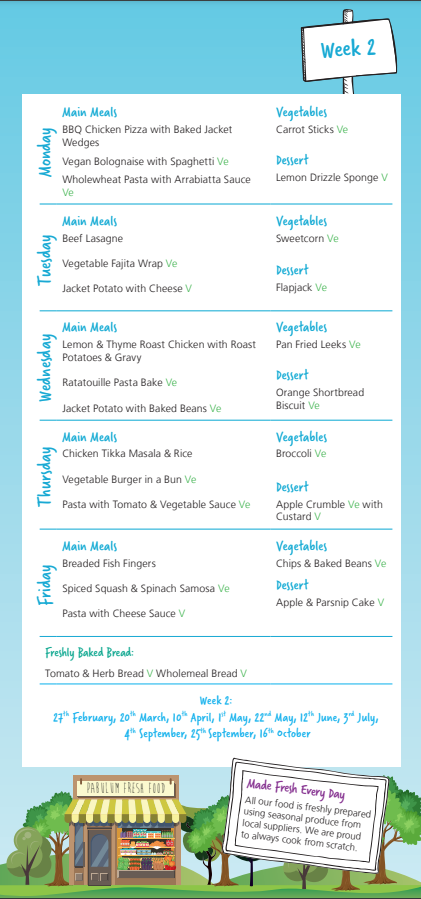 Lunch Menus - Fulbridge Academy